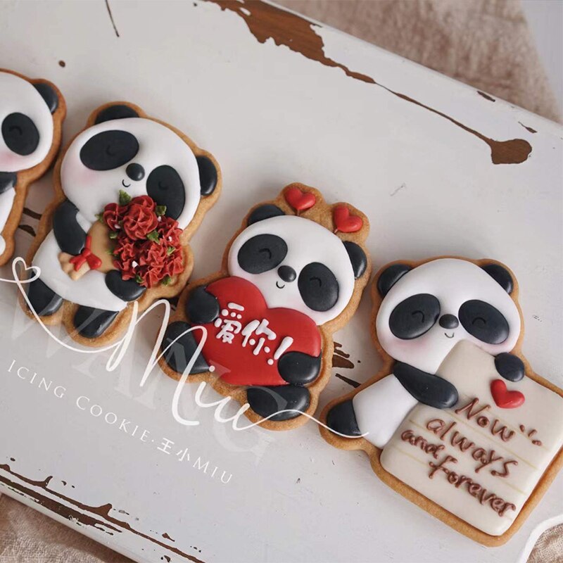san valentino stampo per biscotti panda orso cupido angelo glassa taglierina per biscotti cartone animato 3D casa fai da te accessori per pasticceria e panetteria
