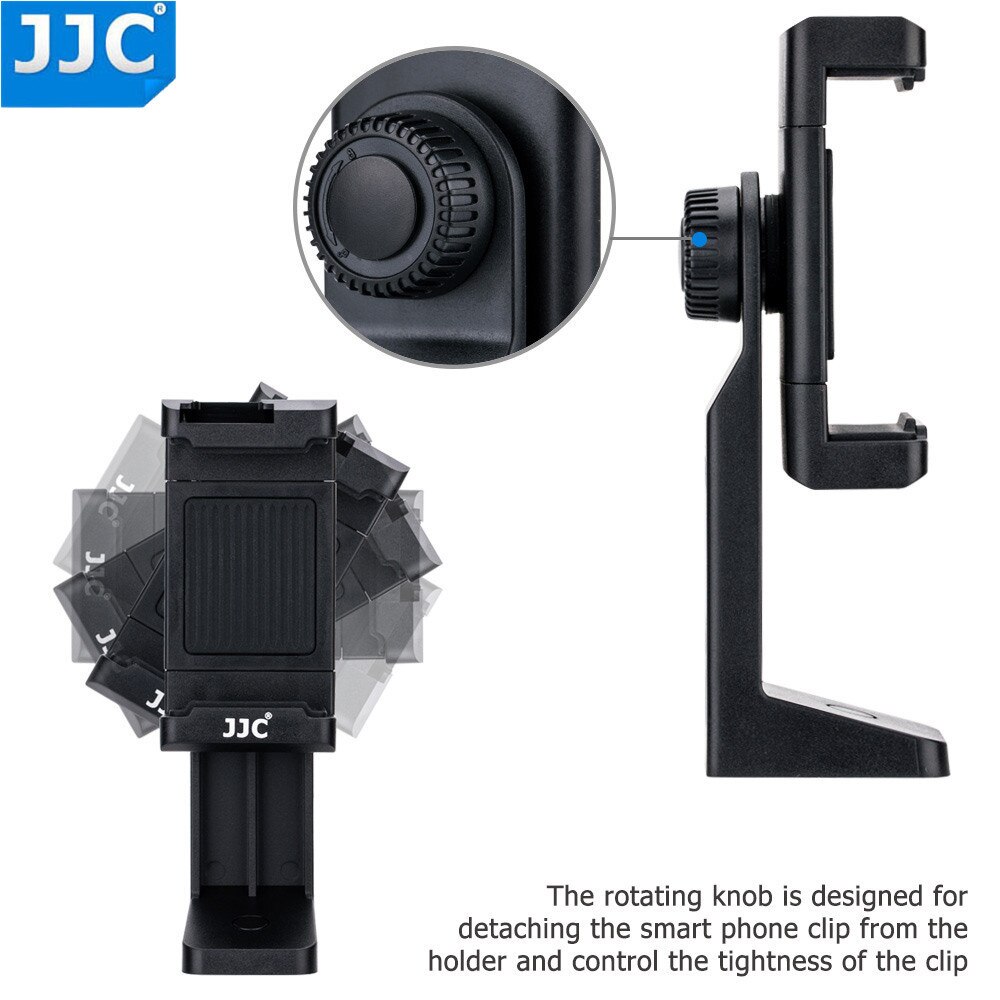 JJC Smart Phone Stand 56-105mm Adjustable Clip Selfie Stick Mini Tripod Mount Phones Holder for iPhone/HUAWEI/MI/Samsung