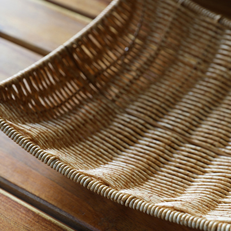 Rattan frugtbrød snacks opbevaringsbakke kaffebar opbevaringskurv nordisk desktop kosmetik diverse organizer køkken opbevaringskasser