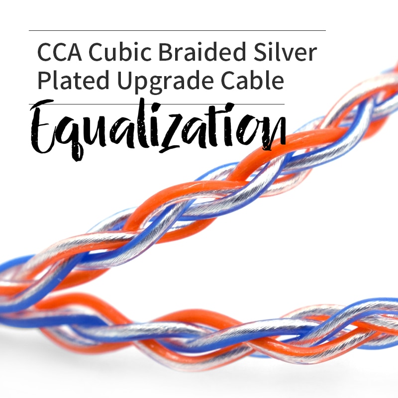 CCA cable woven silver plated upgrade cable 8-core cubic headphone cable for CCA C12 C16 C10 CA4 A10 C04 V80 AS10 ZSX ZS10 PRO
