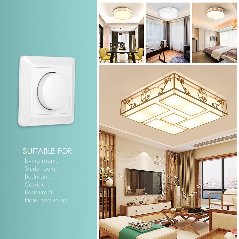 Led lysdæmper dæmpbar kontakt 220v-240v lampe til 50hz-60hz led pære loft lys væg lysdæmper 2 vejs kontakt lys justerbar drejelig