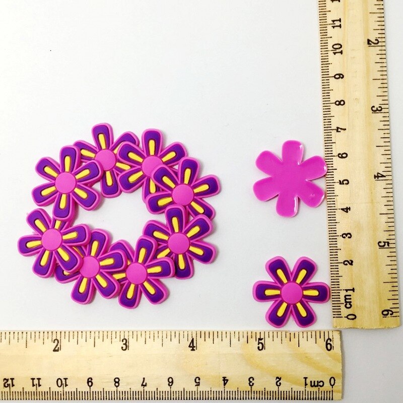 10PCS Mini Bloemen Plaksteen Zachte PVC DIY Craft Voor Haar Accessoire/Broche/Sleutelhanger/Bladwijzer/Bril frame: 7