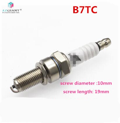 Vela de Ignição Do Carro AZGIANT B7TC/E6TC/F7TC (F5TC)/B8RTC L7T BM6A M7 Two-stroke Motocicleta Faísca Pedra C7HSA A7TC D8TC: B7TC