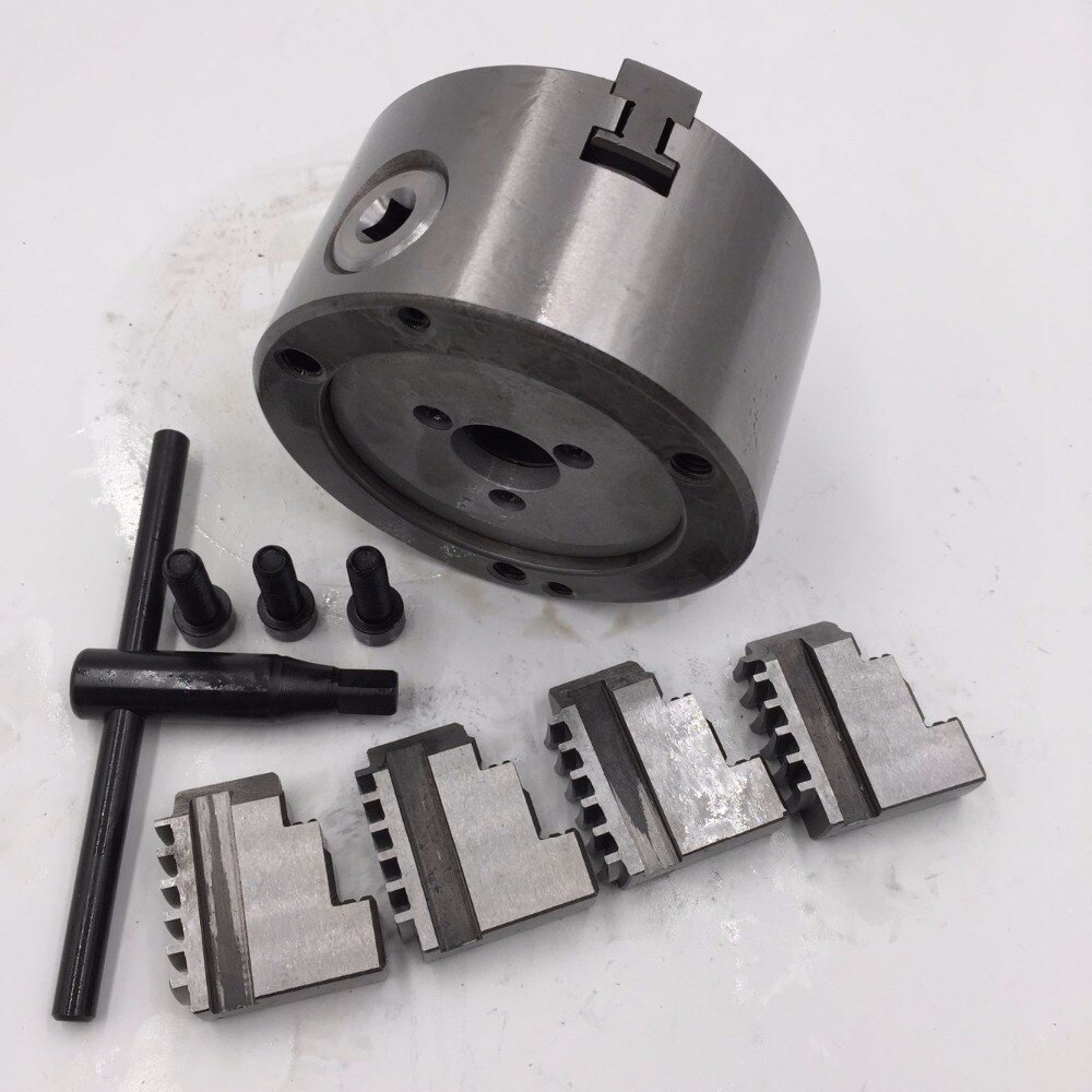 4Jaw 100mm Lathe Chuck 4 Jaw 4" Self-centering Chuck Hardened Steel Plain Back CNC Metalworking