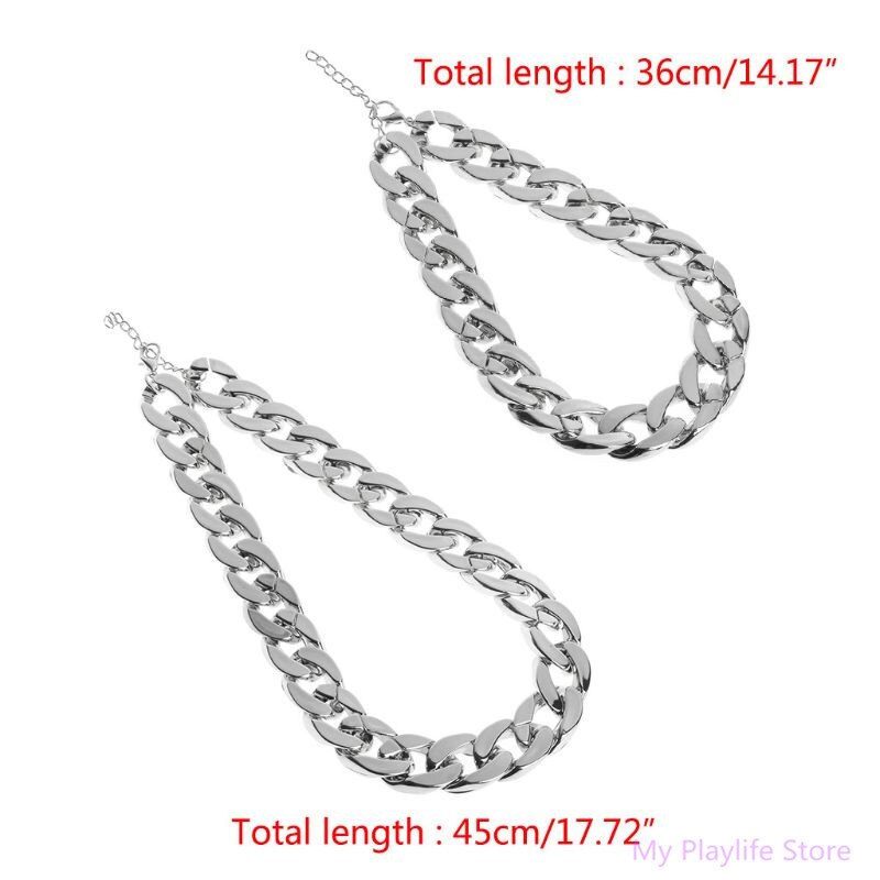 Husdjur hundhalsband tjock kedja smycken halsband halsring silver cc plasthalsband katt valp hundar tillbehör 36/45cm c42