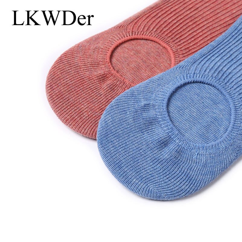 LKWDer 6 Pairs Autumn Korean Women's Socks Female Solid Color Double Needle Boat Socks Anti-shedding Cotton Socks