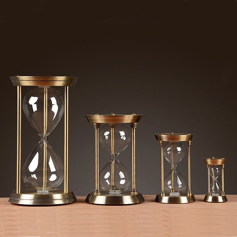 Empty Sand Glass Hourglass Time Hourglass Timer Metal Study Living Room Office Desktop Decoration Home Accessories