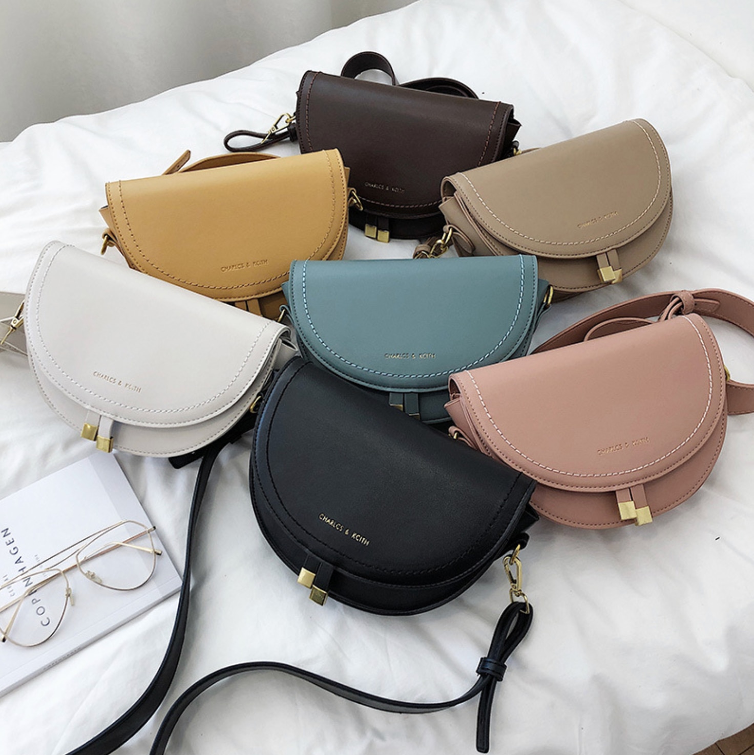 PU Leather Saddle Bag For Women Trend Crossbody Bag Luxury Brand Shoulder Bag Summer Travel Small Handbag and Purses