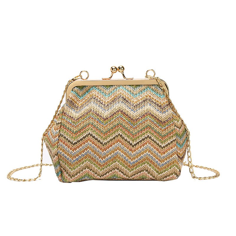 Geweven tas strandtas reistas dames schoudertas crossbody tas schelpvormige dames handtassen: 01