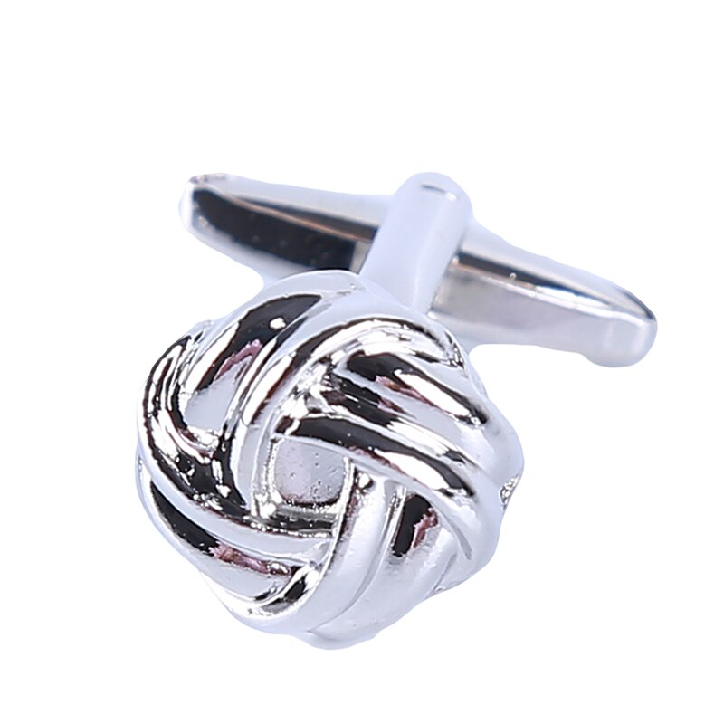 Knot Cufflinks For Men Shirt Cufflinks Silver Plated Business & Wedding French Grooms Shirt Brand Cuff Links