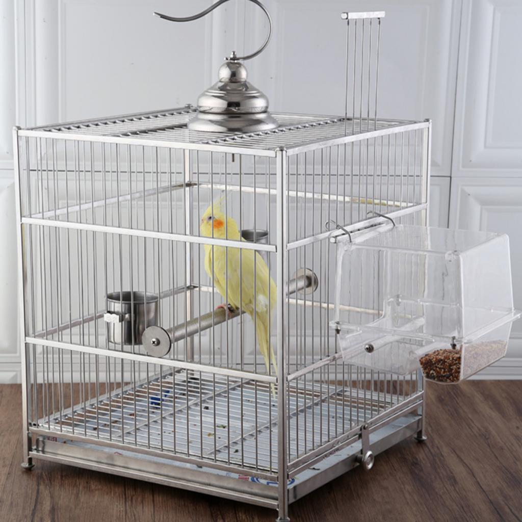 Pet Birds Feeder Food Water Feeding Box For Small Medium Large Birds Parrots