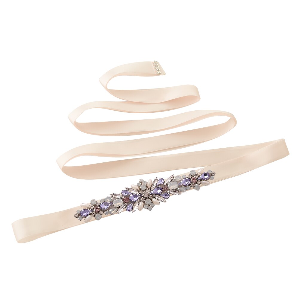 Trixy  s451 ursnygga bröllopsbälte skärp dam strass bälte brud skärp bälte kristall bälte diamant bälten för bröllop tillbehör: Baby rosa