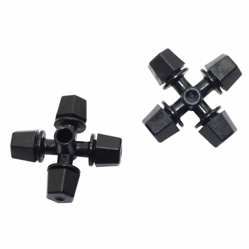 Tuin Cross Verstoven Nozzle 6mm Interface Water Fog Kas Mist Nozzle Tuingereedschap en Apparatuur 100 Pcs
