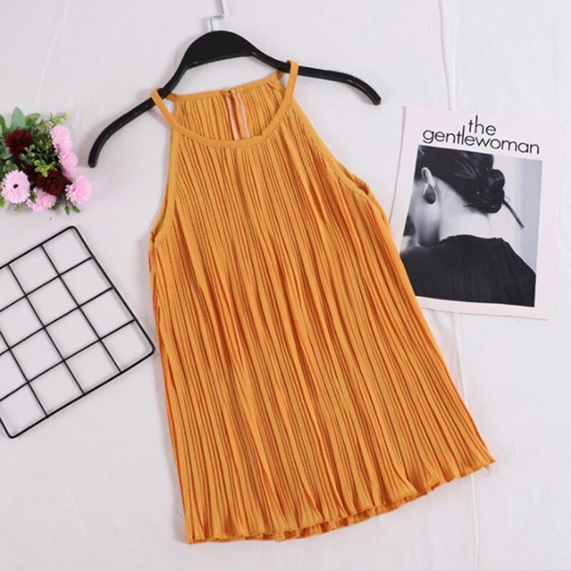 Vrouwen Zomer Hemdje Chiffon Halter Off Shoulder O Hals Vest Slim Tank Tops: Y