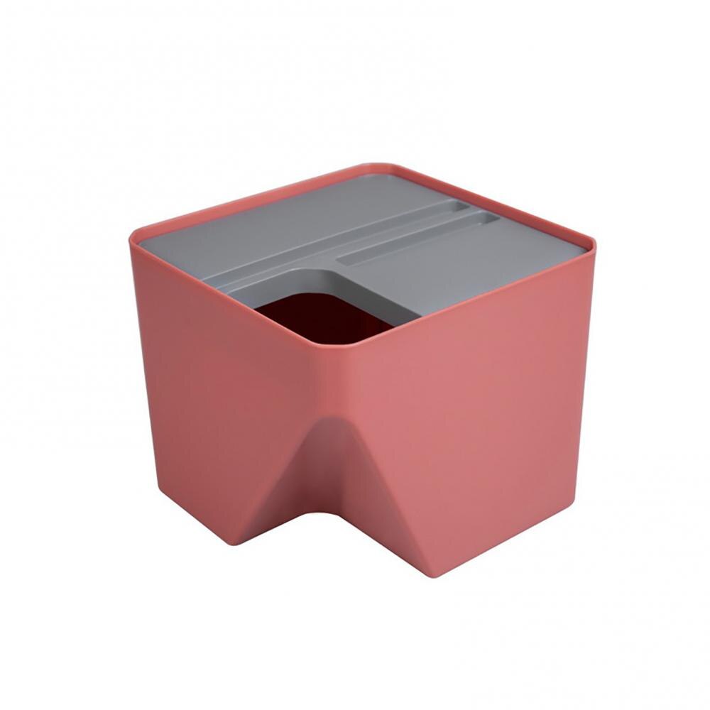 Cubo de basura apilable para cocina, papelera de reciclaje, clasificación, separación seca y húmeda para el hogar, herramienta de baño, 1 ud.: Rojo