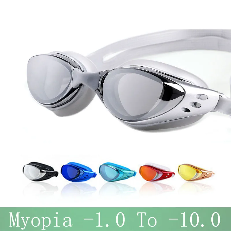 Krótkowzroczność gogle pływackie mężczyźni kobiety-1.0 ~-10 wodoodporna Anti-Fog Arena okulary pływackie na receptę wodne silikonowe gogle do nurkowania
