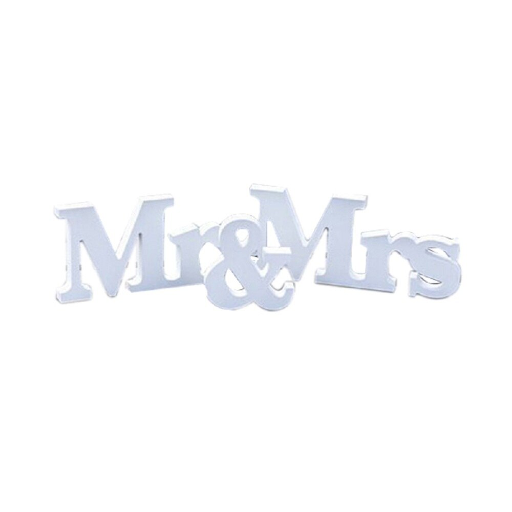 MR & MRS Wooden Letters Wedding Decoration Wedding (White)