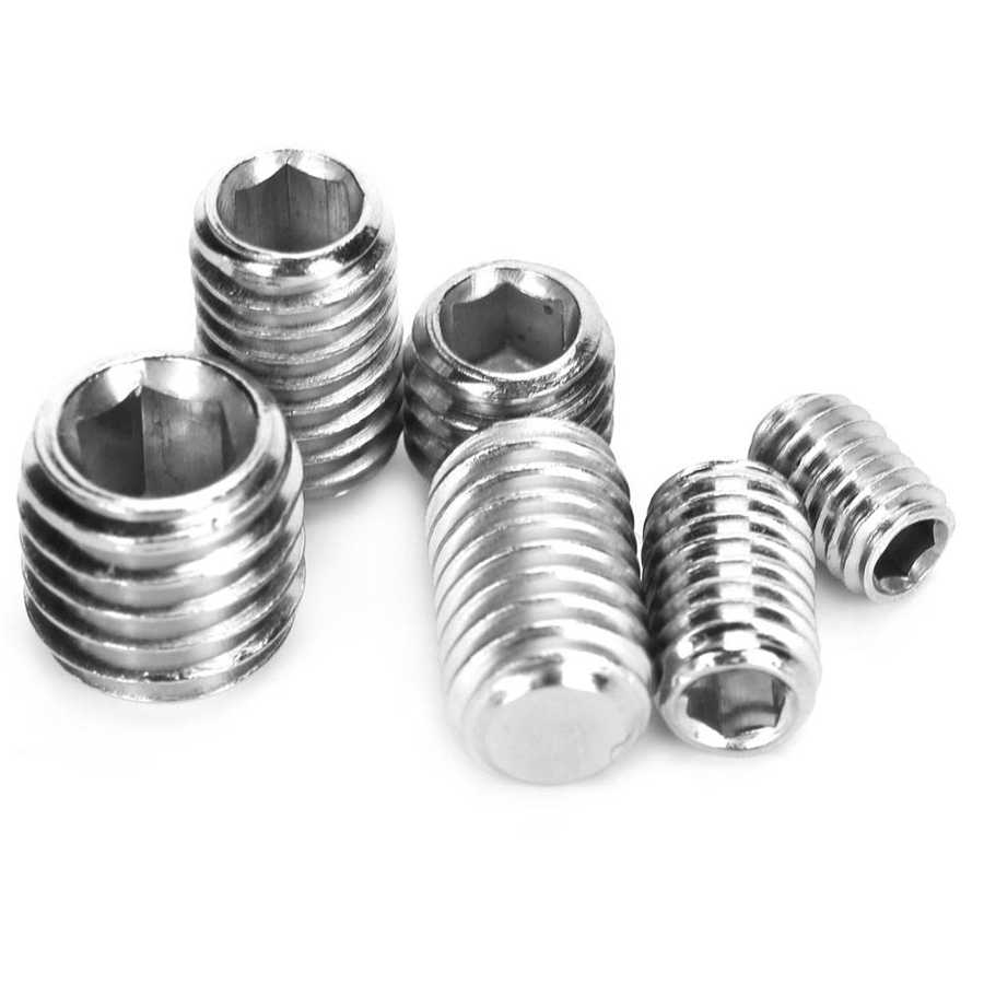 220PCS Hex Socket Grub Screws Stainless Steel Set Screw Hardware Fasteners +Box