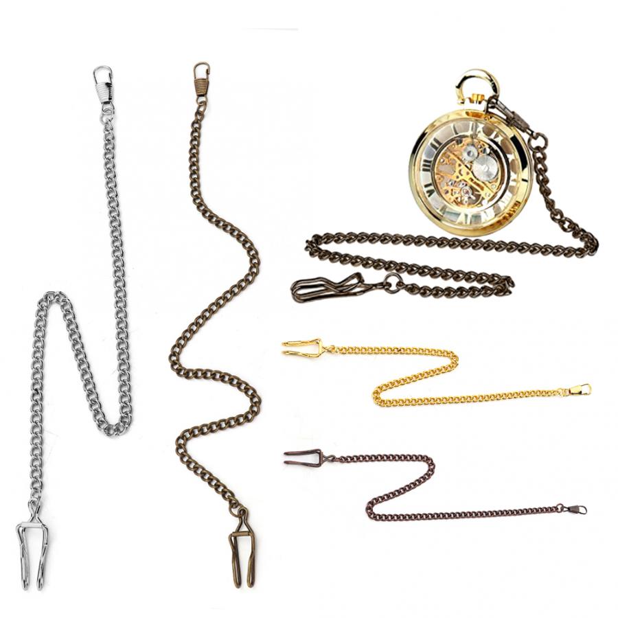 Horloge Ketting Retro Vintage Goud Zilver Brons Zakhorloges Ketting Metalen Hanger Holder Pocket Keten Voor Horloge Houder