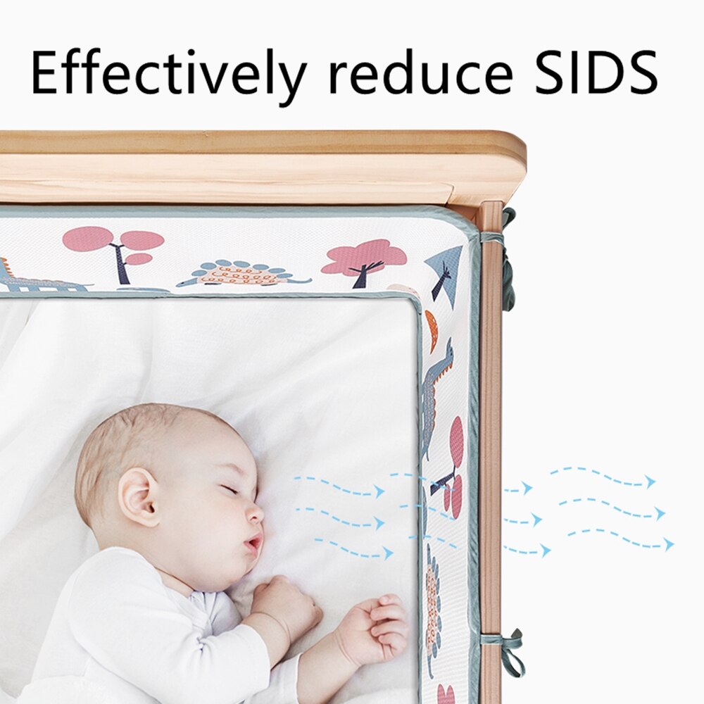 Bc Babycare Peuter Bed Bumpers Dieren Print Ademend Dikker Mesh Bumper Crib Protector Cot Pasgeborenen Bedding Set Room Decor