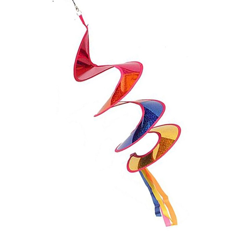 Air Balloon Wind Spinner Rainbow Sequins Windsock Striped Outdoor Yard Decor MAY22