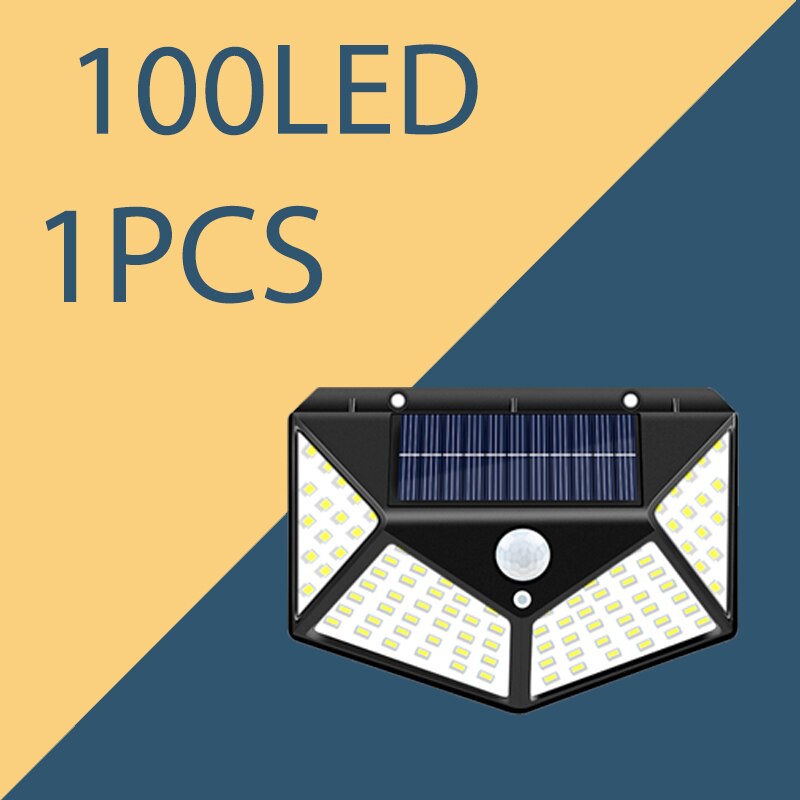 100 LED Solar Floodlight Motion Sensor 5V 100W Outdoor Solar Lamp IP65 Waterproof Floodlight Garden Spotlight Street Lamp: 100LED   1PCS