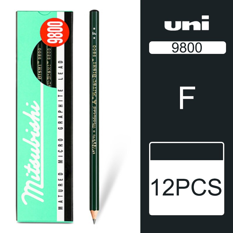 12/22 pinner uni mitsubishi blyant 9800 testkort tegneblyanter kunstskisseblyant: F