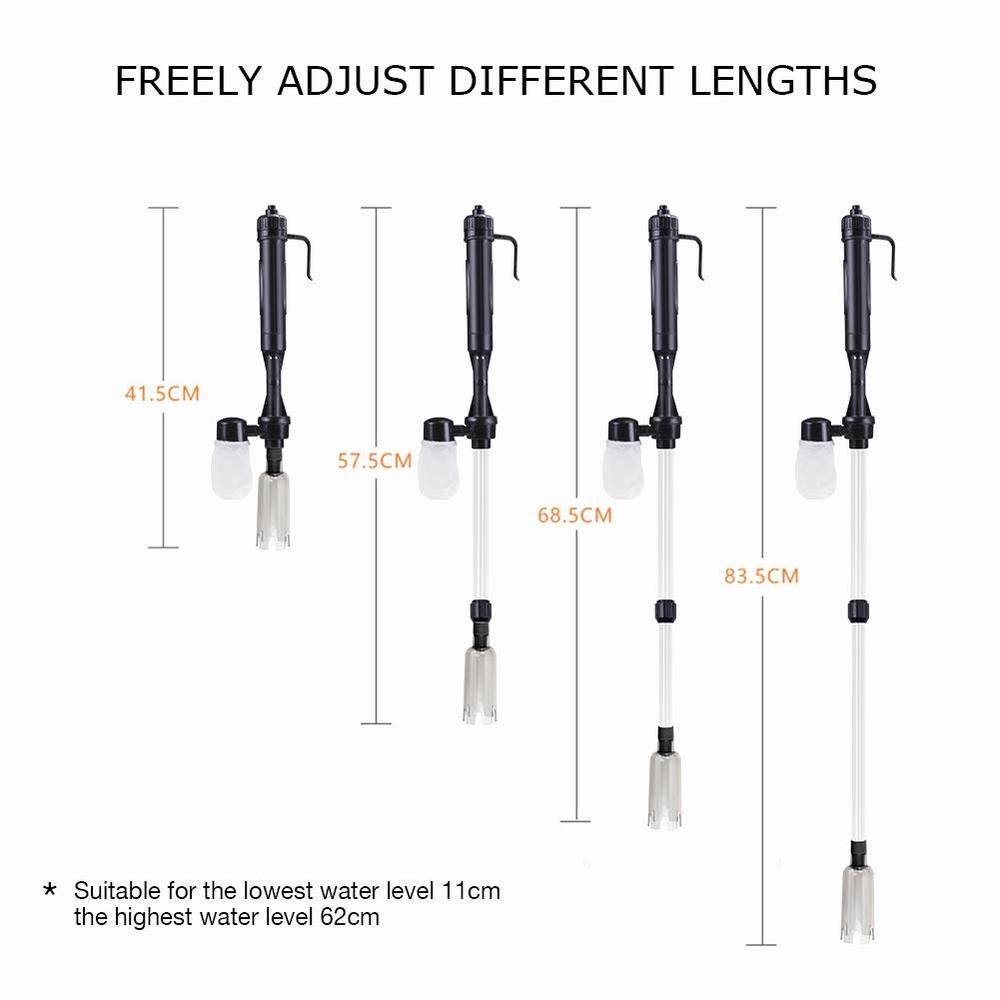 IREENUO Pulitore per Ghiaia Acquario Elettrico, Sifone Aspirarifiuti Acquario per Pesci, Filtro Acqua, Sifone per Acquario Elettrico del Pulitore per Cambio Acqua