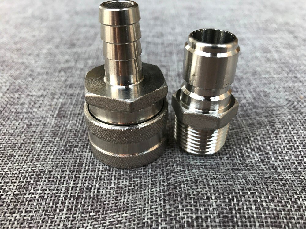 Stainless Female Quick Disconnect Set, Homebrew Fitting, 1/2"BSP, and Retail beer Quick Disconnect for home brewring