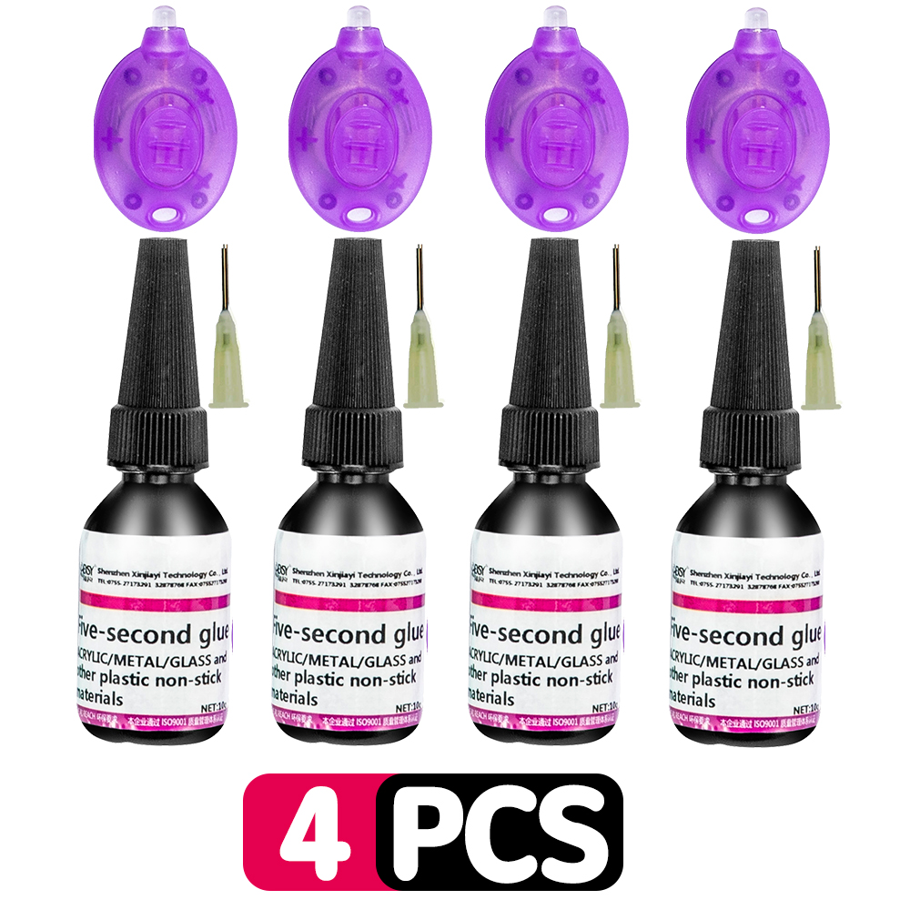 UV Glue Glass Repair Acrylic Metal Crystal Powerful UV Resin Hard Type Ultraviolet Solidify Crafts Clear Adhesive DIY Jewelry: 4PCS