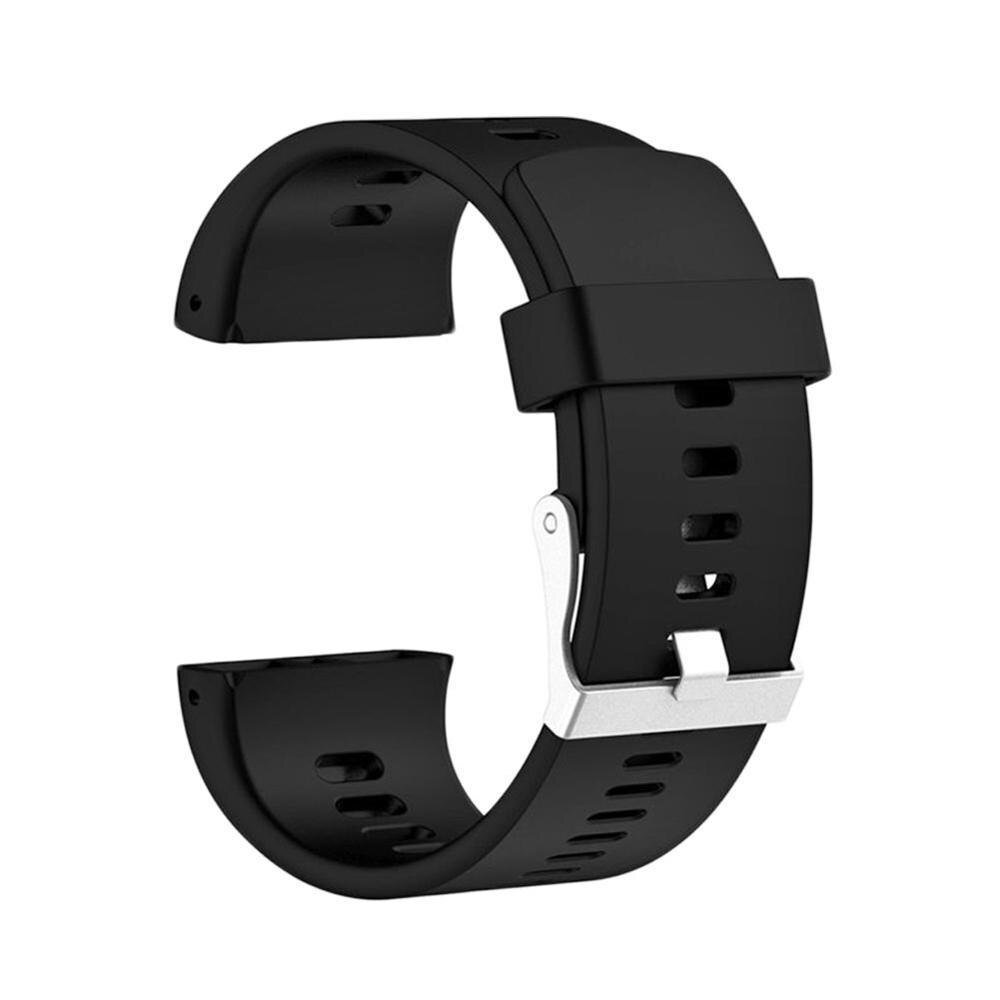 Horloges Horlogeband Sport Silicone Rubber Bands Vervanging Elektronische Horloge Band Horloge Bandjes Voor Polar V800 Smart Armband: Black