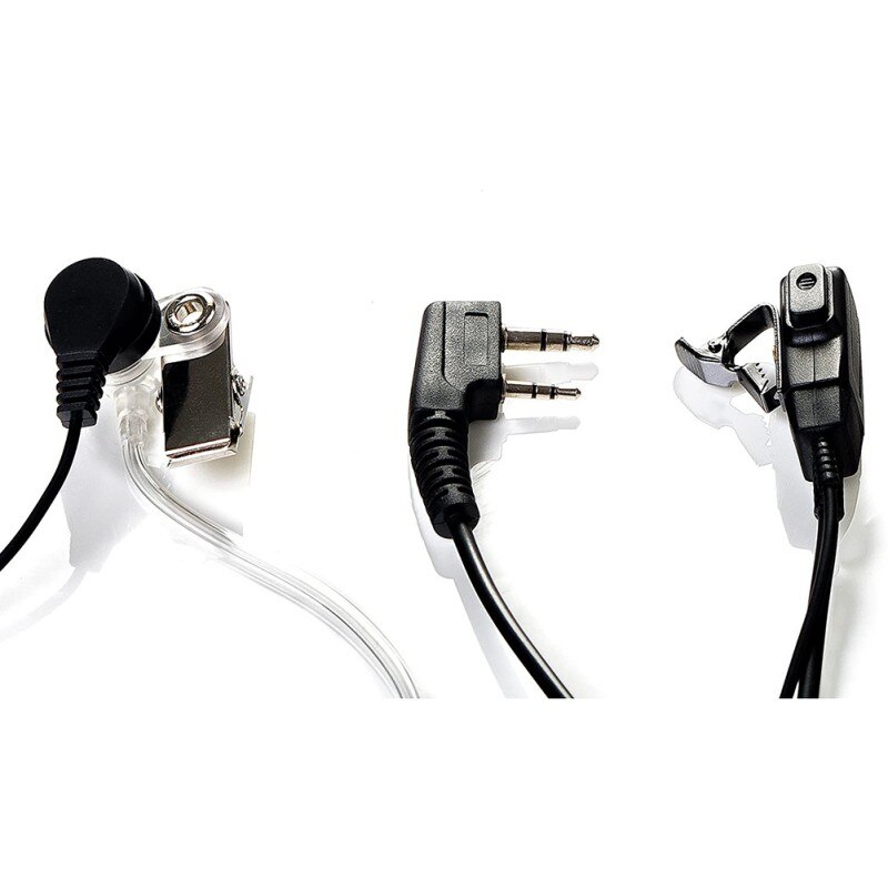 Radio Earpiece 2-Pin Covert Acoustic Tube Earpiece With A Mic PTT Walkie Talkie Headset For Baofeng Puxing Wouxun