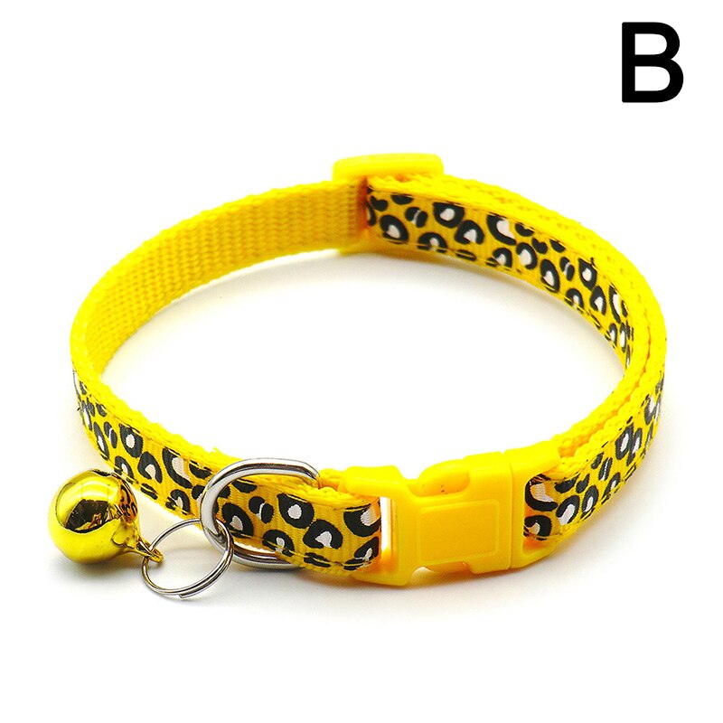 gato leopardo perro Collar de hebilla ajustable perro de dibujos animados mascotas collares lleva gato Pet Id etiqueta accesorios Animal productos: B
