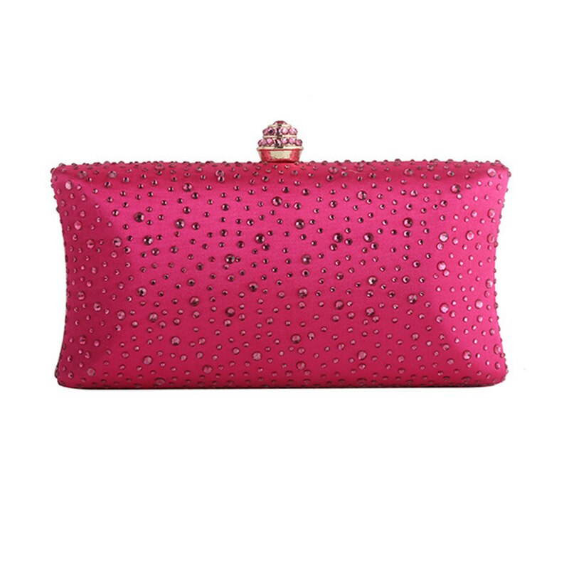 Kupplung Taschen für Frauen Hochzeit Grün Kupplung Geldbörsen und Handtaschen mit Strass Gold Schulter Tasche Damen Abend Tasche ZD1300: Rose rot