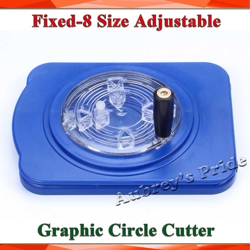 Multi-8 Sizes Adjustable Round Rotary Circle Graphic Paper Cutter Sharp Blade Die Board Button Maker
