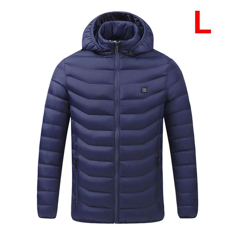 Chaquetas calefactables para hombre y mujer, abrigo con batería eléctrica USB, mangas largas, con capucha, ropa térmica cálida para invierno chaleco termico hombre chaleco calefactable hombre chaleco calefactable mujer: BLUE / Small Size S
