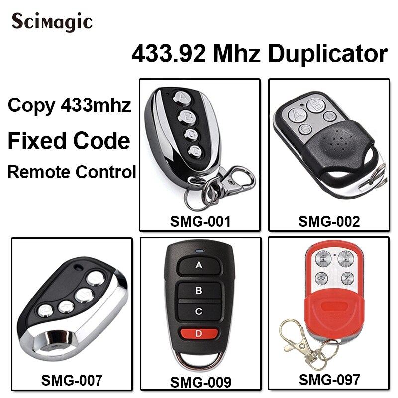 Duplicator 433.92MHz remote control garage door 4-channel hand transmitter remotes controller Fixed code controls to clone