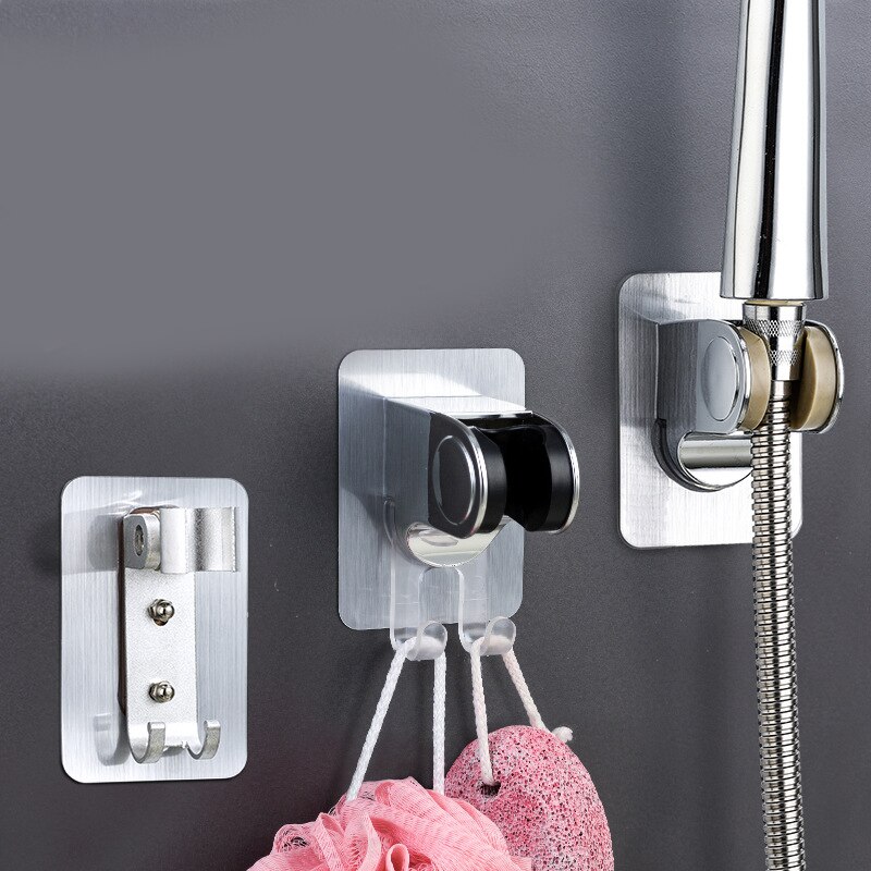 Self-Adhesive Shower Head Bracket Adjustable Handheld Shower Wand Holder Wall Mount LAD