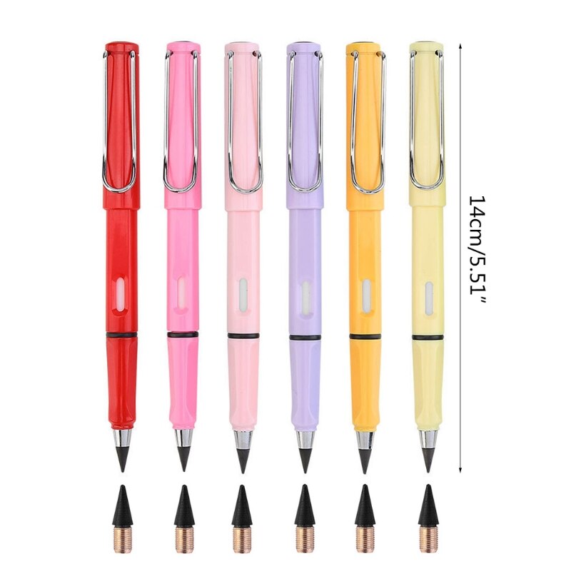 Packof 12 Fountain Pen-like Inkless Pens Set Everlasting Pencil Signing Pen for Beginner Student Sketching Drawing