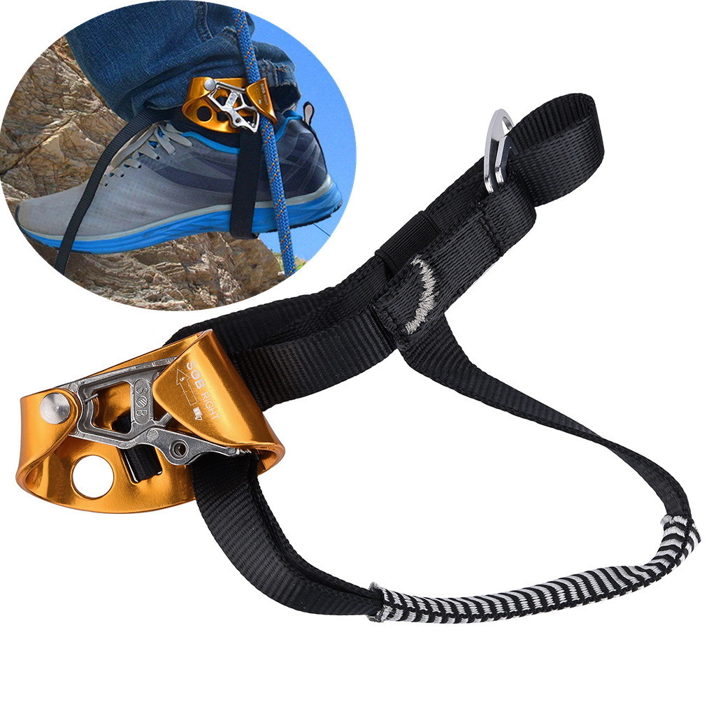 Equipamento de montanhismo para esquerda/direita, ascender do pé para áreas externas, leve e firme, dispositivo de escalada, equipamento de alpinismo seguro