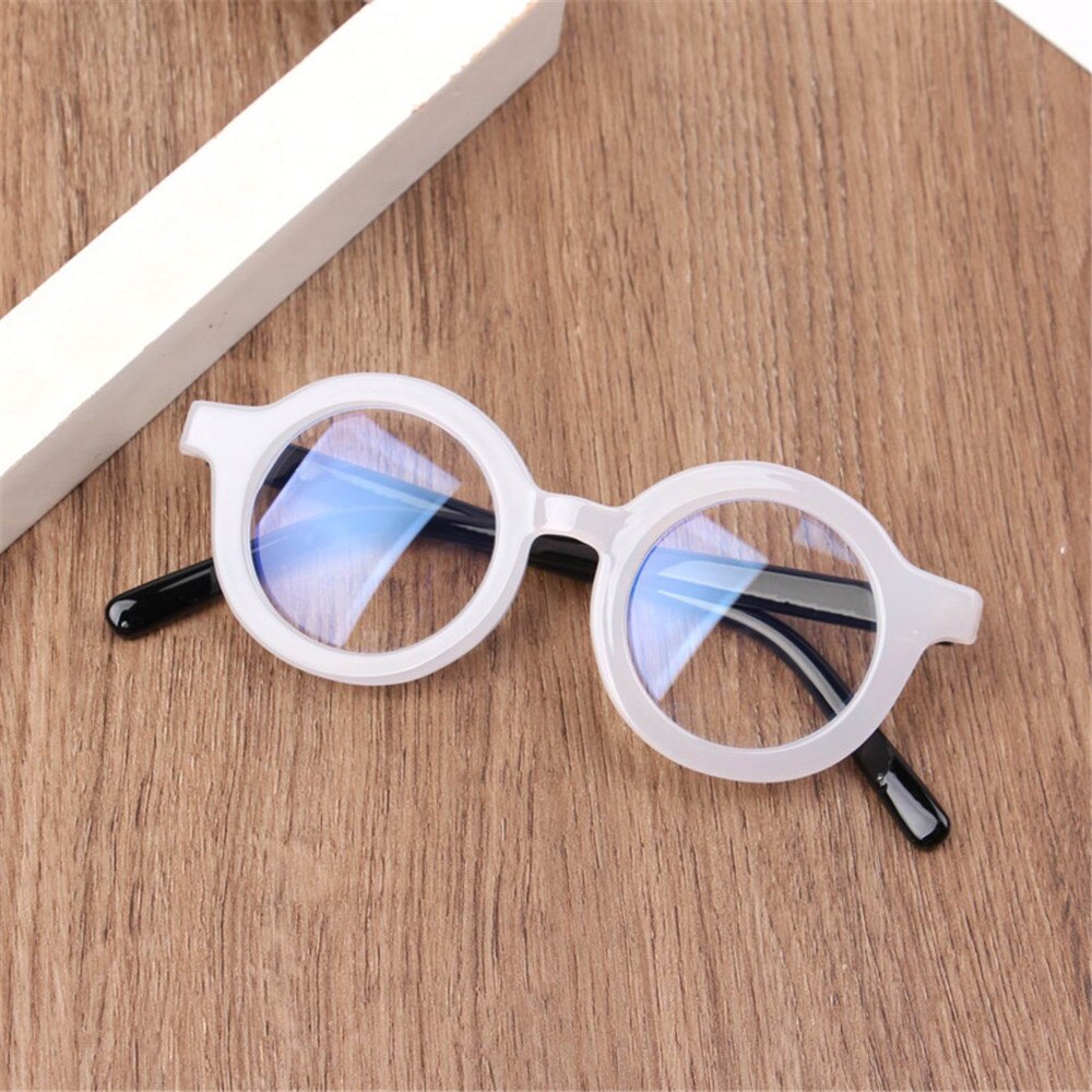 Longkeeper Kids Vintage UV400 Spektakel Ronde Brilmontuur Computer Gaming Clear Lens Uv Anti Blauw Licht Klinknagel Brillen: white frame