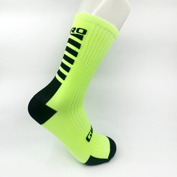 Cycling socks Men Women Coolmax Cycling Socks Breathable Basketball Running Football Socks: Green