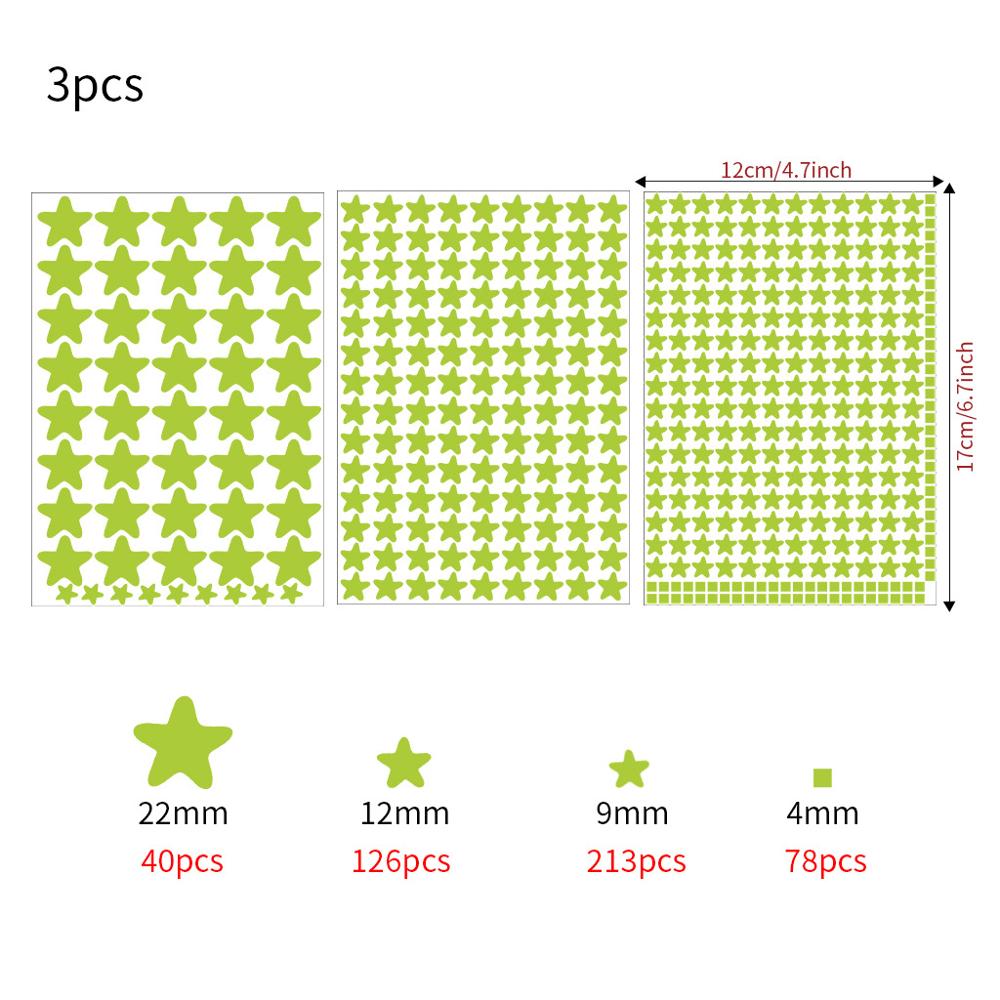 1 Sheet 457 pcs PVC Star Dots Stars Glow In Dark Wall Art Decals Luminous Wall Stickers Home Kids Rooms Decor: Default Title