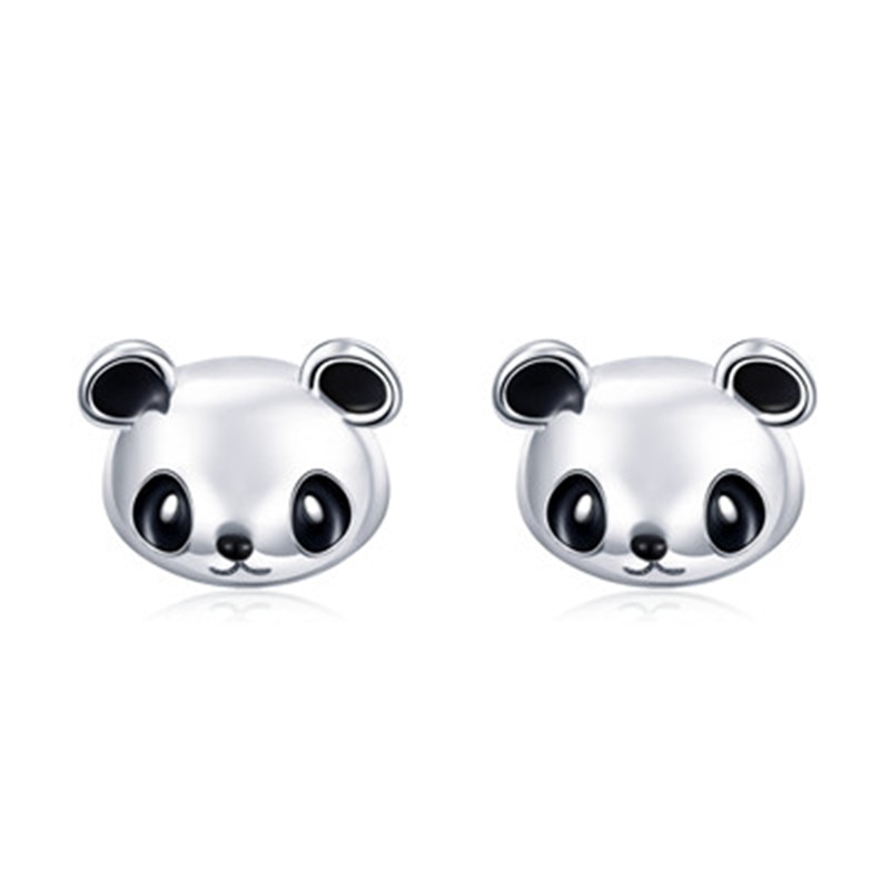 WOSTU oryginalna marka 100% 925 srebro Liczba Piękne panda stadniny kolczyki dla kobiet modna biżuteria na prezent Dropship FIE386