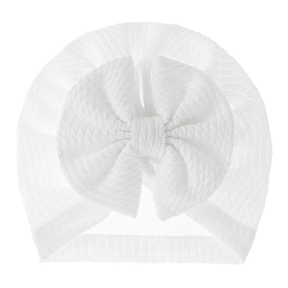 Chapeau Turban élastique pour bébé fille, en coton doux, avec nœud papillon, couleur unie, pour -né, printemps: 10