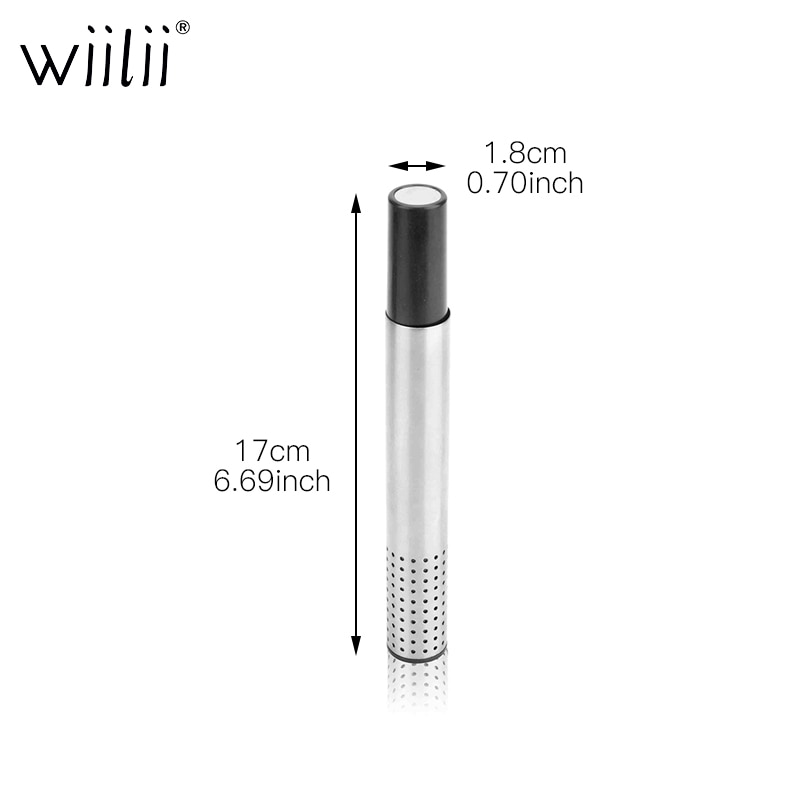 Wiilii long tea infuser stejlere si stick pipe mesh rustfrit stål filter til løse blade urter eller krydderi enkelt kop brygger