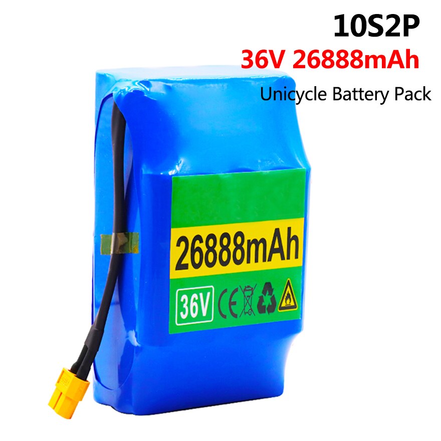 10S2P 36V 26888mAh Rechargeable Lithium Battery 26AH 10s2P Battery Pack for Electric Self-suction Hoverboard Unicycle Cells