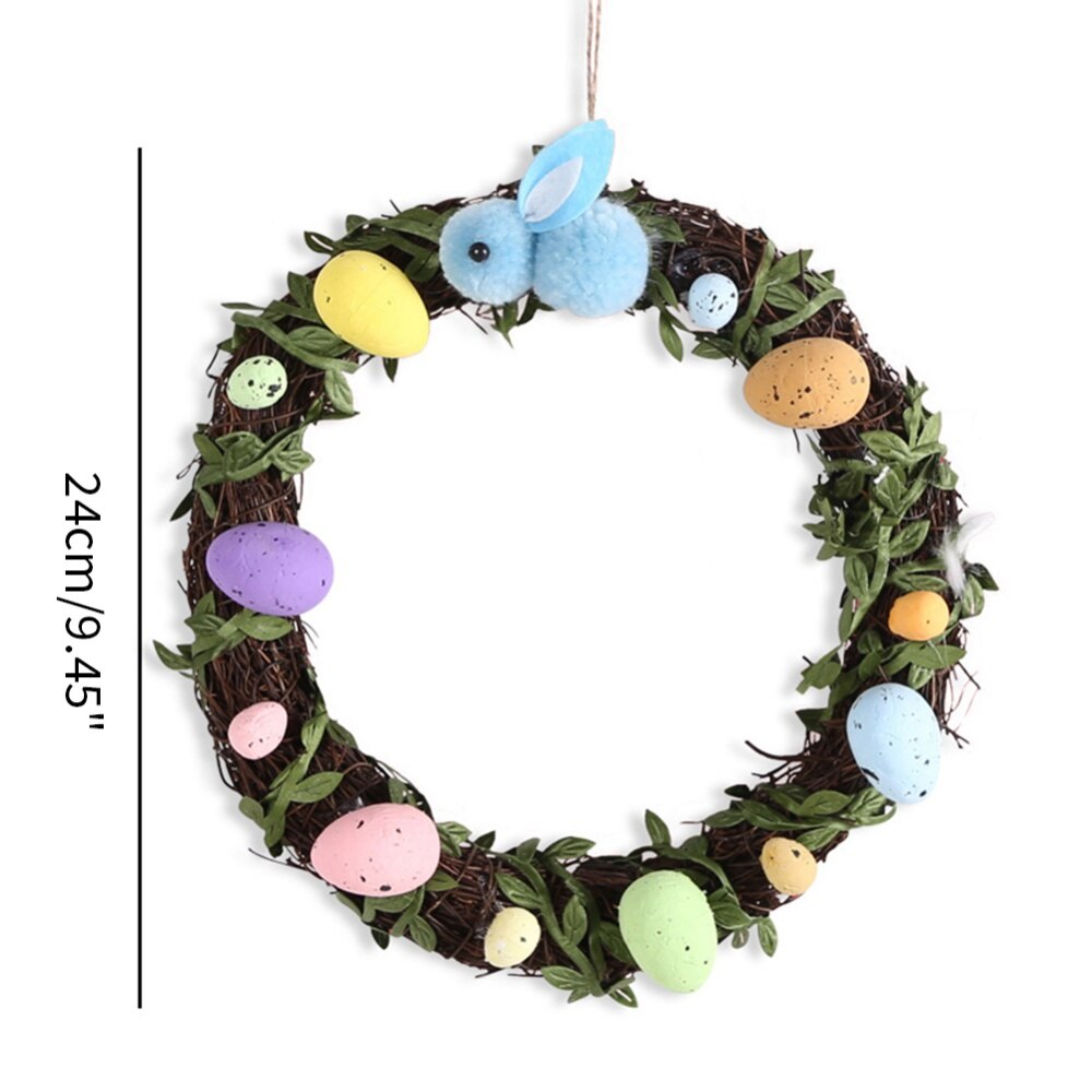 Artificial Garlands Bubble Egg Easter Wreaths Front Door Garden Courtyard Decoration Happy Easter Party Wreath Decor