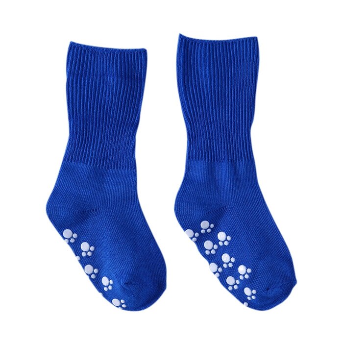 Antislip Cotton Breathable Children Socks Infant Baby Girls Boys Candy Color Comfortable Socks For 13 Year kids: blue / M