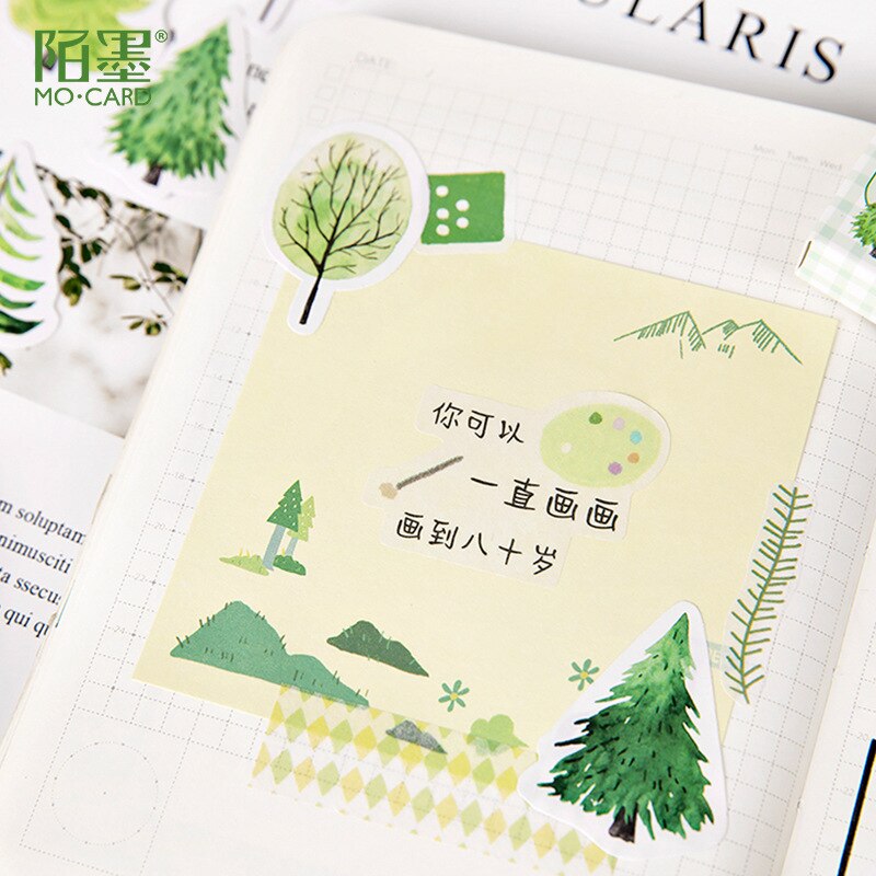 45 pcs/pack Energetic Forest Bullet Journal Decorative Stationery Craft Stickers Scrapbooking DIY Diary Album Stick Label